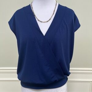 Banana Republic Factory Deep Blue V-Neck Blouse S